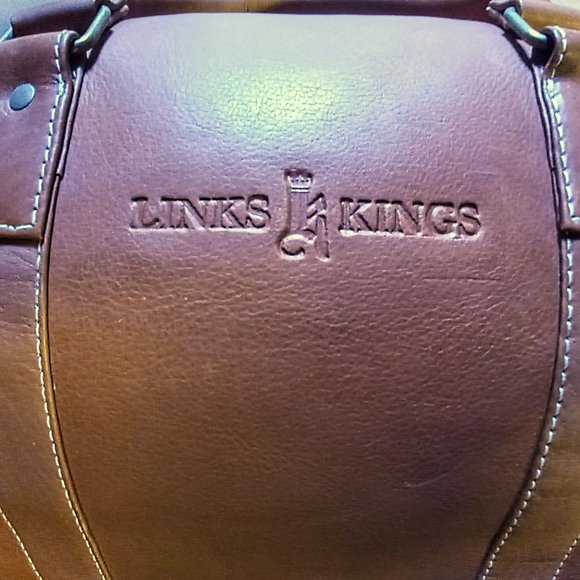 Links and Kings Tan Leather Club Duffle - Picture 5 of 8